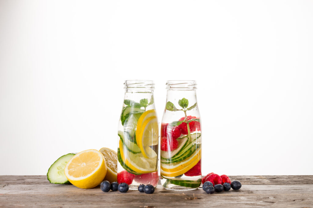 smoothie ingredients glasses