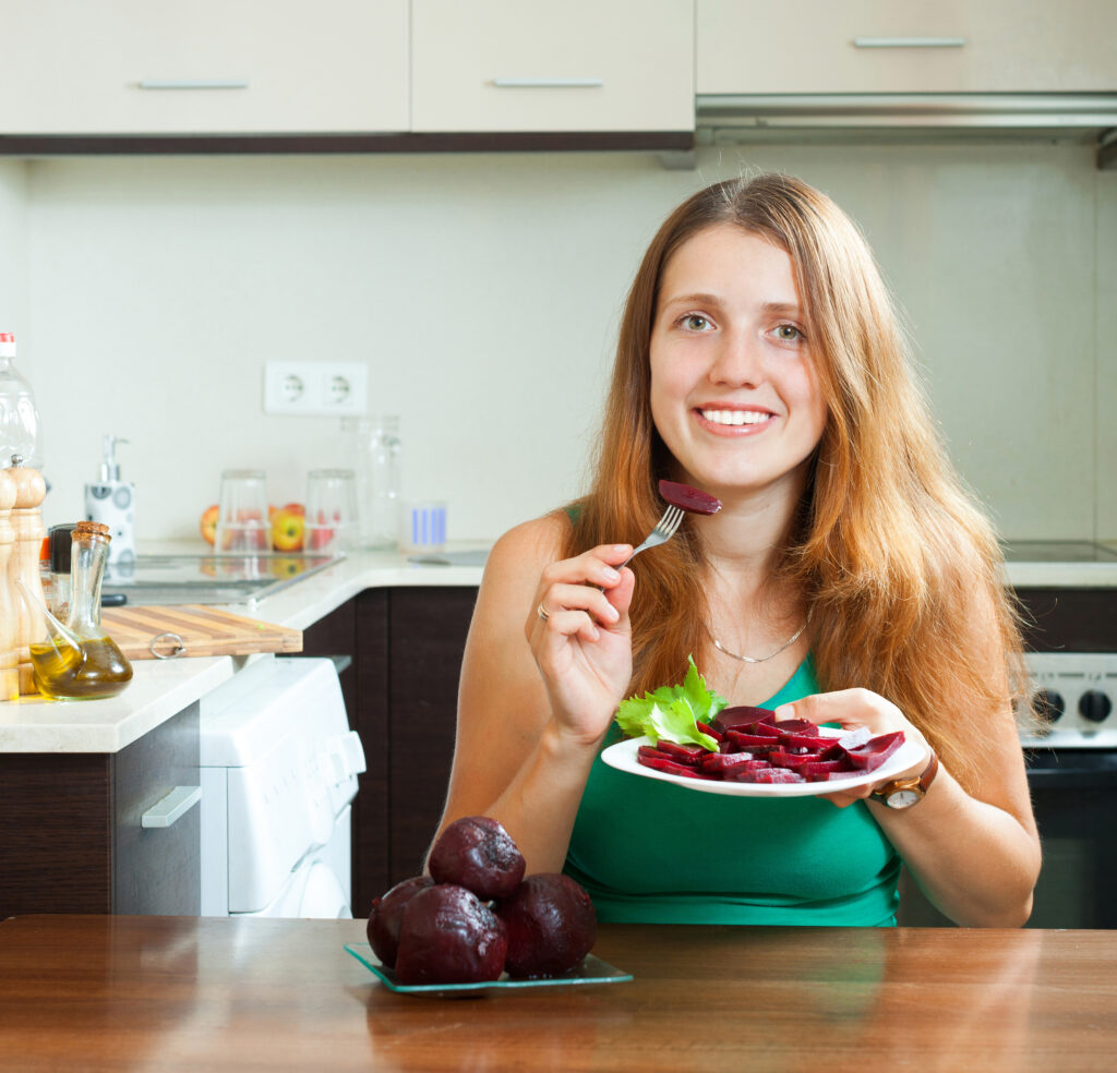 positive girl eating